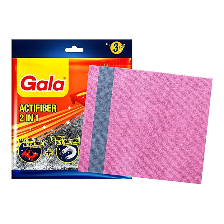 Gala 2 In 1 Actifiber Sponge Cloth (Multicolour) - Set Of 3 : 1 Unit