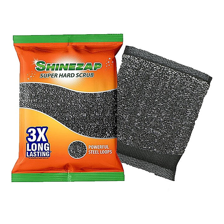 Shinezap Super Hard Utensil Cleaning Steel Scrubber : 1 Unit
