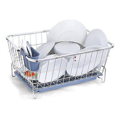 Limetro Stainless Steel Dish Drainer With Spoon Holder & Tray : 1 Unit