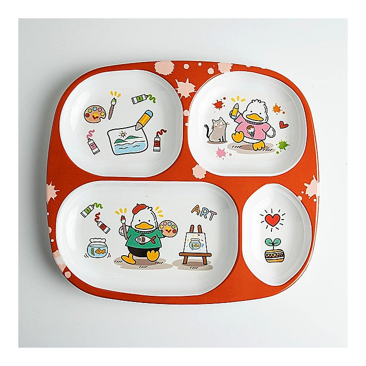 Superware Pure Melamine Duck Art Kids Dinner Plate - Orange : 1 Unit
