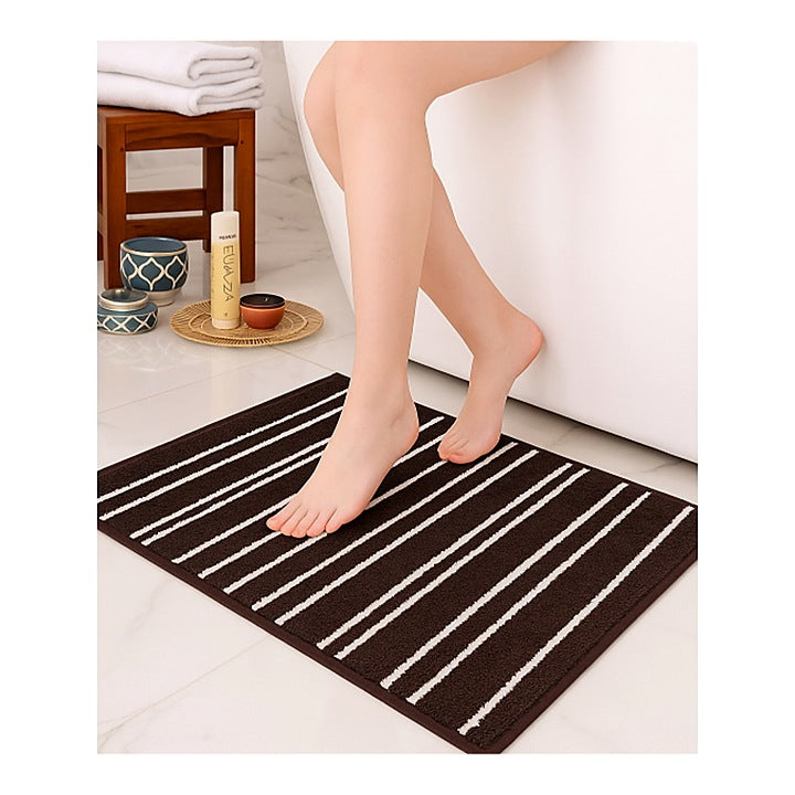 ELANZA Stripe Coffee Doormat (Coffee) - 40 x 60 cm : 1 Unit