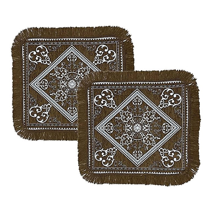 MHF Surya Geometric Aasan Mat 06 (Mouse) 56 x 56 cm - Pack of 2 : 1 Unit