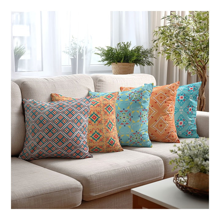 VAA Satin Finish Digital Print Cushion Cover (D8) Pack of 5 : 1 Unit
