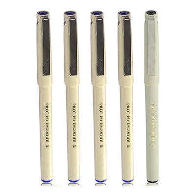 Pilot 05 Hi-tecpoint Roller Pen 4 Blue & 1 Black - Pack Of 5 : 1 Unit
