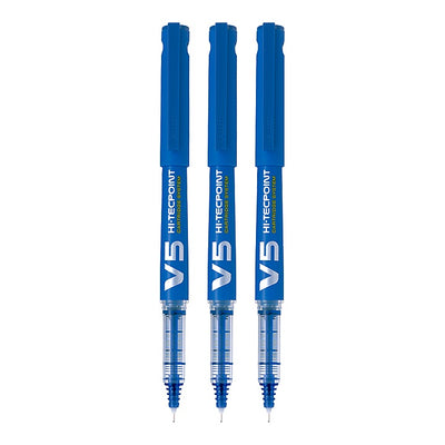 Pilot V5 Hi-tecpoint Roller Pen Blue - Pack Of 3 : 1 Unit