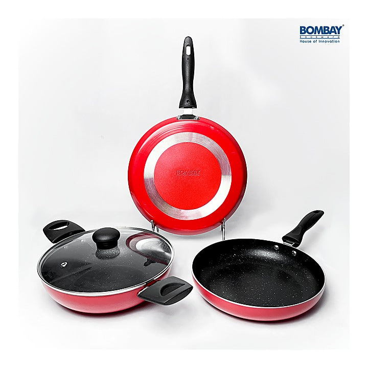 Bombay Kookware 4 Piece Gift Set (Red & Black) : 1 Unit
