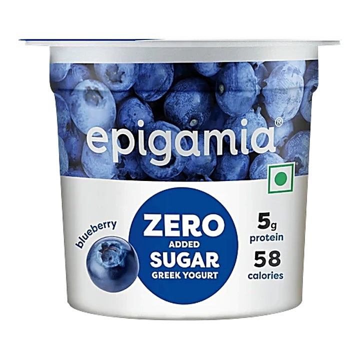 Epigamia Blueberry Zero Added Sugar Greek Yogurt : 85 g