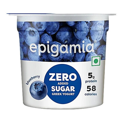Epigamia Blueberry Zero Added Sugar Greek Yogurt : 85 g