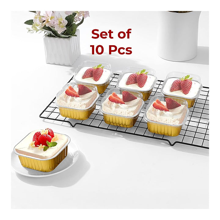 HAZEL Aluminium Bake & Serve Reusable Square Shape Container : 10 N