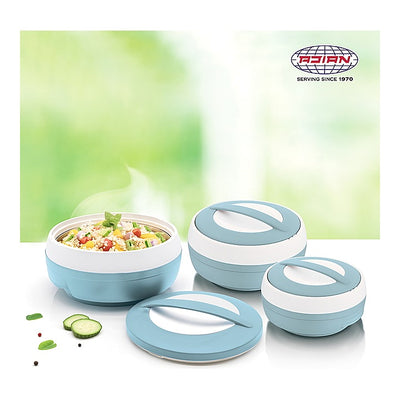 Asian Cosmos Insulated Casserole (Bluish Grey) Set of 3 : 1 Unit