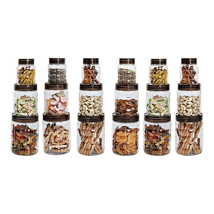Cello Checkers Pet Canisters (Brown) - Set Of 18 : 1 Unit