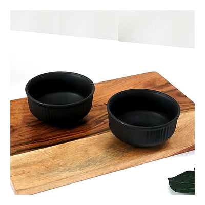 Femora Ceramic Snack Bowl (Black) 450 ml - Set Of 2 : 1 Unit