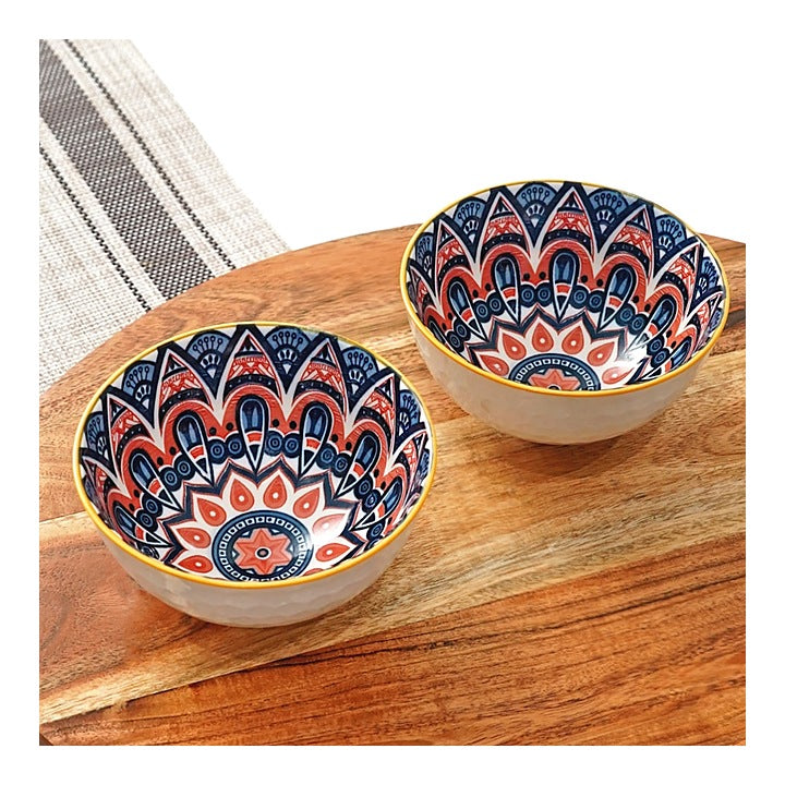 Femora Ceramic Bowl D5 (White & Blue) 315 ml : 2 N