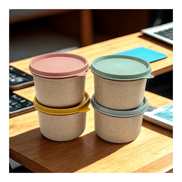 Mahaware Eco Friendly Snack Container (Multicolour) 500 ml - Set of 4 : 1 Unit