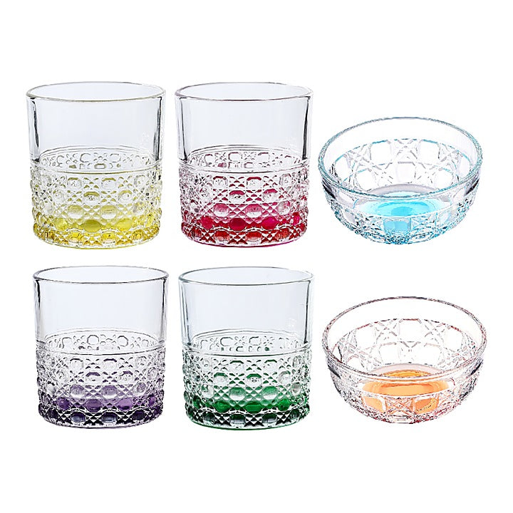 Sanjeev Kapoor Baku Coloured Party Glasses & Bowls - Set Of 6 : 1 Unit