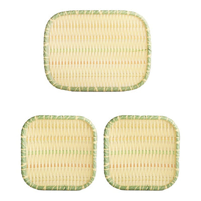 Wood & Kemp Melamine Bamboo Sanck Plate (Green & White) - Set of 3 : 1 Unit