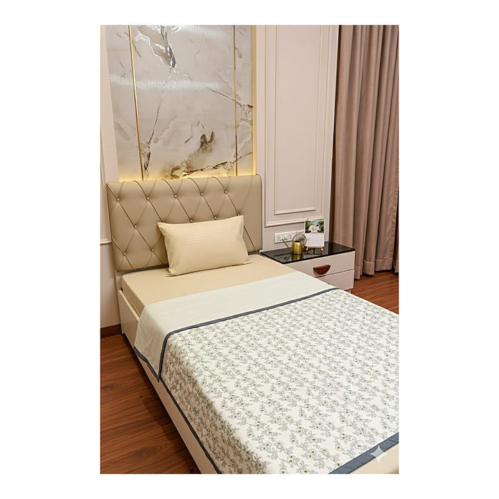 VAA Single Reversible Dohar - Sage Bloom (Green) 137 x 213 cm : 1 Unit