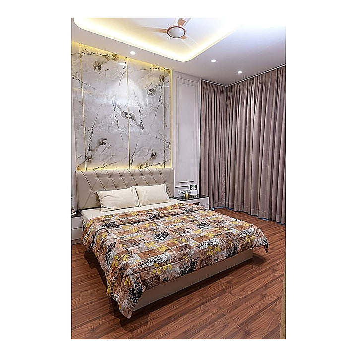 VAA Regular Multiniddle Double Comforter (Brown) - 213 x 223 cm : 1 Unit