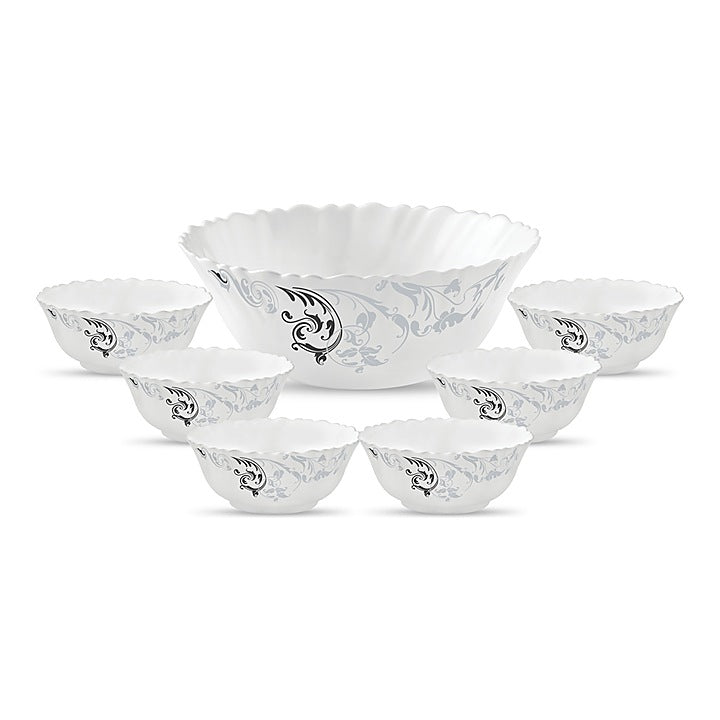 La Opala Novo Magical Waves Pudding Bowls (White) - Set of 7 : 1 Unit