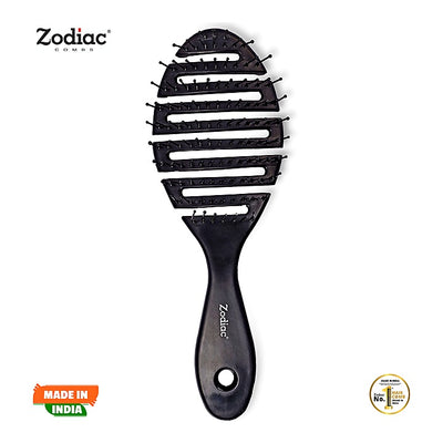 Zodiac Oval Glider Hair Brush - Black : 1 Unit