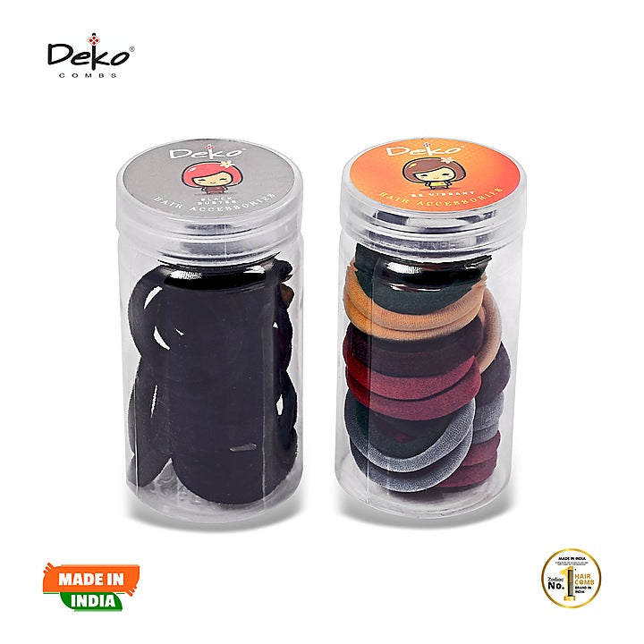 Deko 40P Rubber Band (Earthy Bliss & Black) - Pack Of 40 : 1 Unit