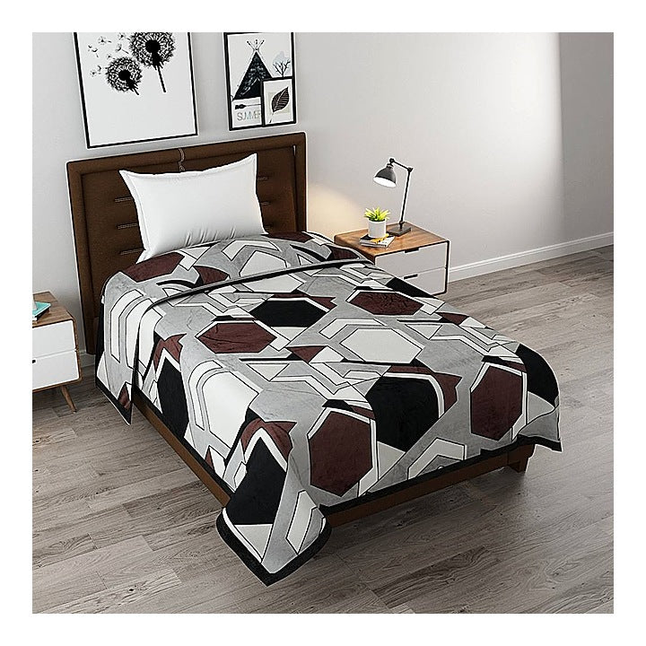 GoHome Prestige Flannel Single Blanket FBS07 (Multicolour) - 7 x 4.75 ft : 1 Unit