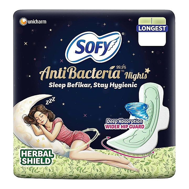 Sofy Anti Bacteria Nights Pads XXL - Set Of 15 : 1 Unit