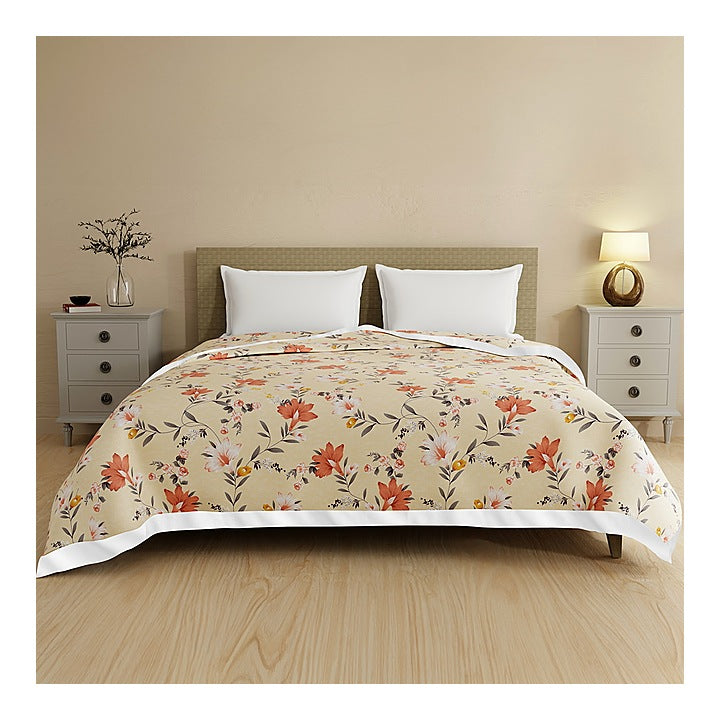 Layers Bloom Double Dohar (Yellow & Orange) - 240 X 220 cm : 1 Unit
