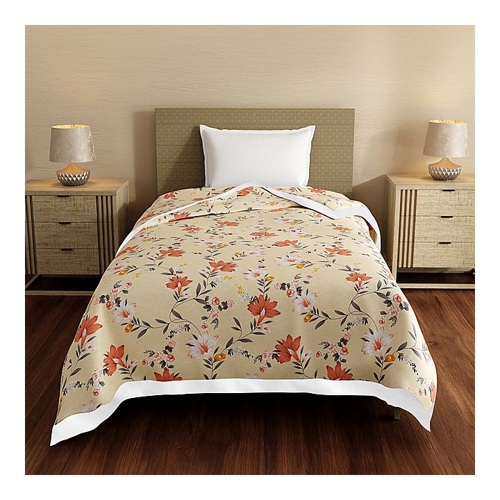 Layers Bloom Single Dohar (Yellow & Orange) - 220 X 150 cm : 1 Unit