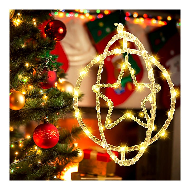 Desidiya Big Rotatable Ring Star Led Hanging Light (Warm White) : 1 Unit