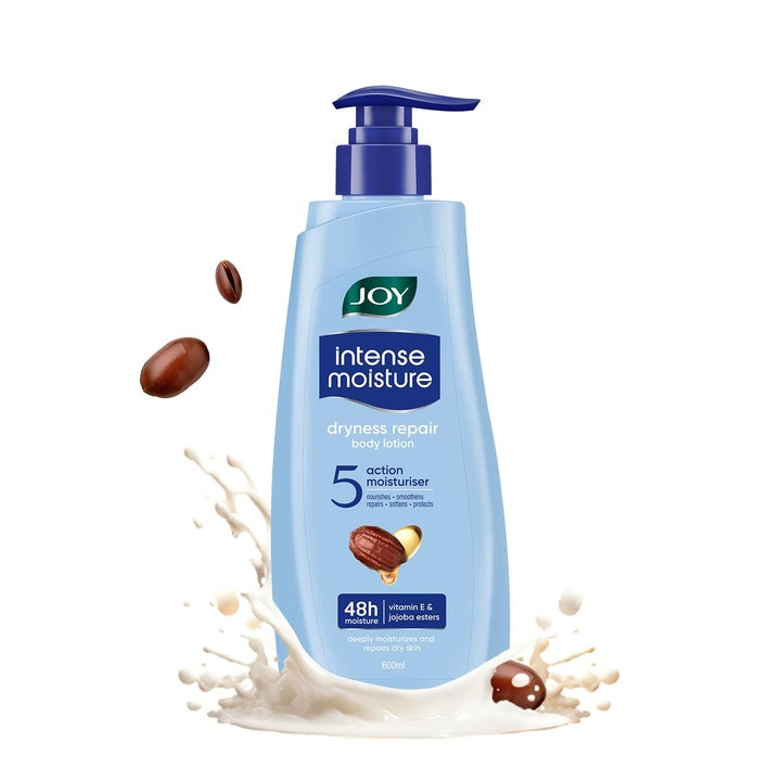 Joy Intense Moisture Summer Body Lotion 600ml | With Shea Butter, Jojoba & Vitamin E | For Normal to Dry Skin | Dryness Repair & 24 Hour Softness | Non Sticky & Non Greasy