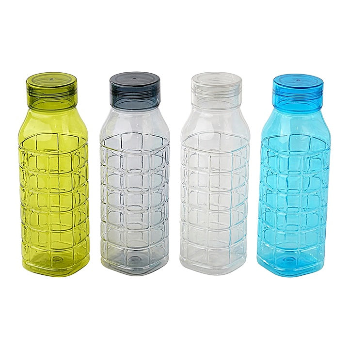 Steelo Checkin Plastic Water Bottle (500 ml) Multicolour - Set of 4 : 1 Unit