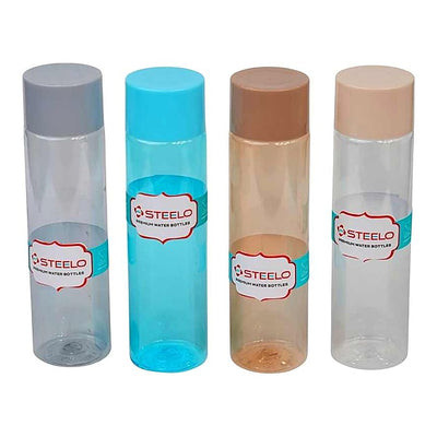 Steelo Jalvi Plastic Water Bottle (400 ml) Transparent - Set of 4 : 1 Unit