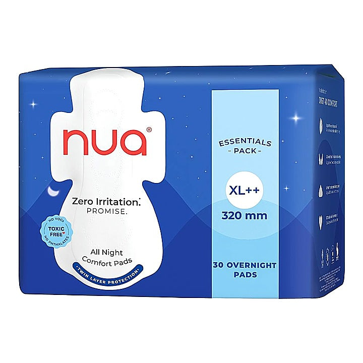 Nua Zero Irritation Promise All Night Comfort XL++ Pads : 30 Unit