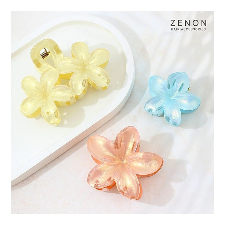 Zenon Floral Hair Claw Clip F3 (Pastel Gloss) 3 Pieces : 1 Unit