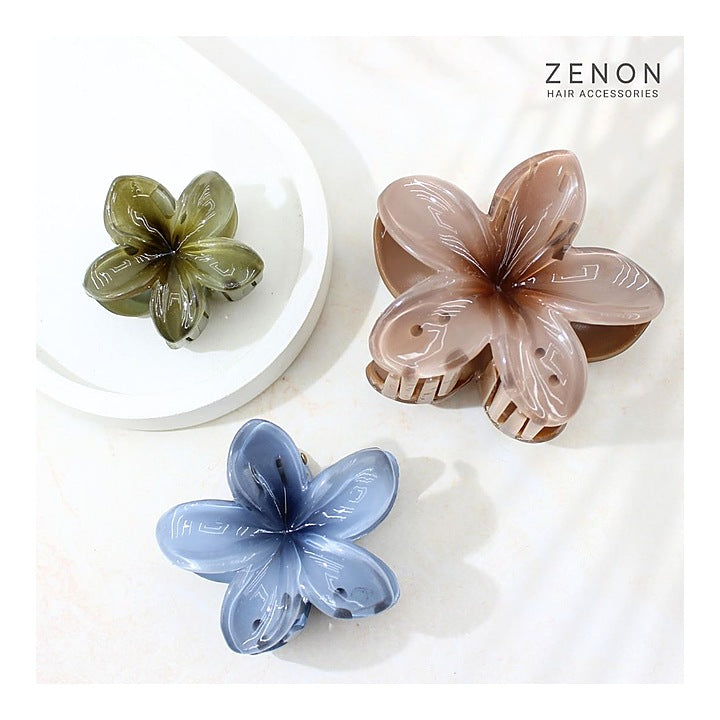 Zenon Floral Hair Claw Clip F4 (Nude Gloss) 3 Pieces : 1 Unit