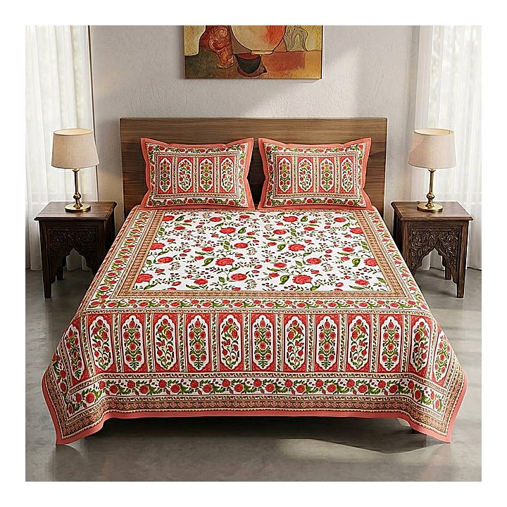 Mafatlal Heritage Double Bedsheet (018) 144 TC - Floral : 236 x 274 cm