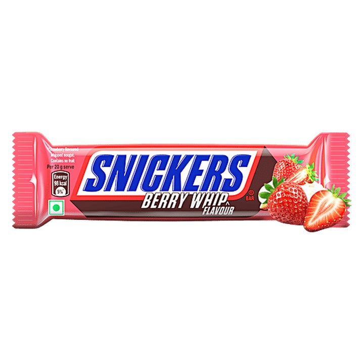 Snickers Berry Whip Flavoured Chocolate Bar - Loaded With Crunchy Peanuts, Nougat & Caramel (40 g)