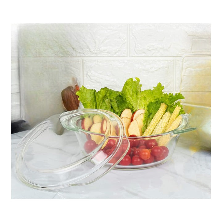 Femora Borosilicate Microwave Glass Casserole With Lid -700 ml : 1 Unit