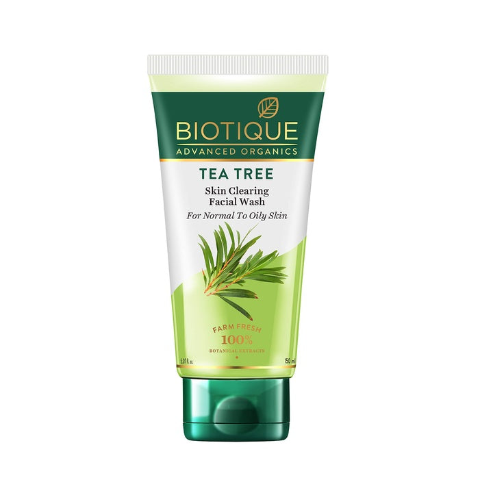 Biotique Tea Tree Skin Clearing Face Wash | Acne & Pimple Treatment Face Wash | Helps Control Oil, Reduce Blemishes & Prevent Breakouts | Enriched with 100% Botanical Extracts | 150ml