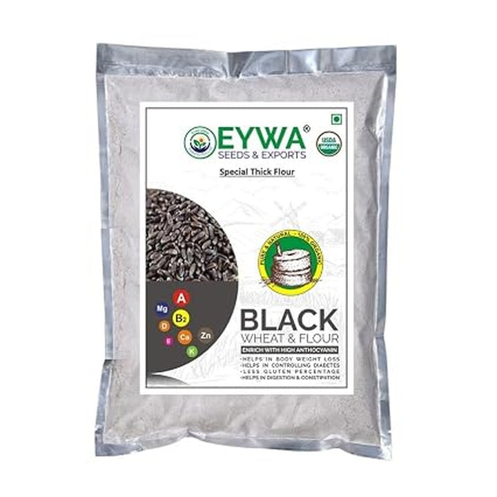 Organic Black Wheat Thick Flour (15 kgs) | Special Bhakhri Flour | Stone Ground | High Fibre | No Additives | Kale Gehu Ka Atta | Bhakhri Atta | Produce of India | 100% Natural & Non-GMO | By Eywa
