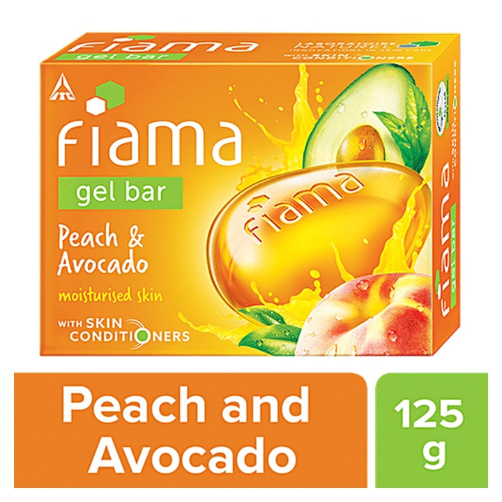 Fiama Peach & Avocado Gel Bar - For Moisturisation, With Skin Conditioners (125 g)