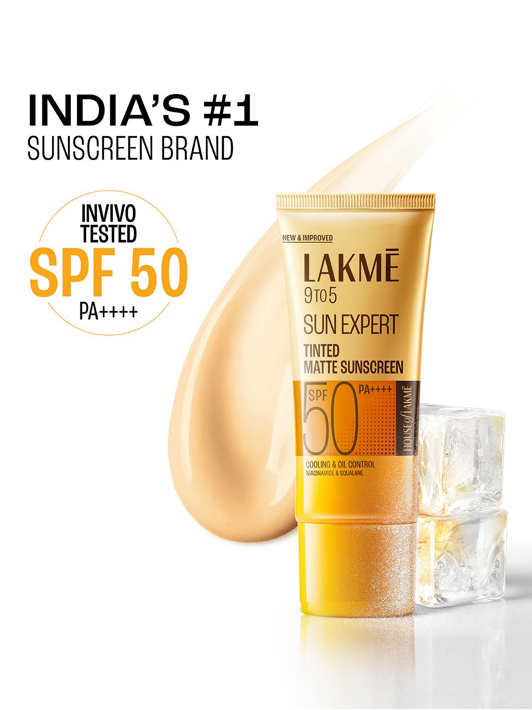 Lakme Tinted Sunscreen with Niacinamide for Even Tone Skin SPF 50 PA+++ - 100 ml