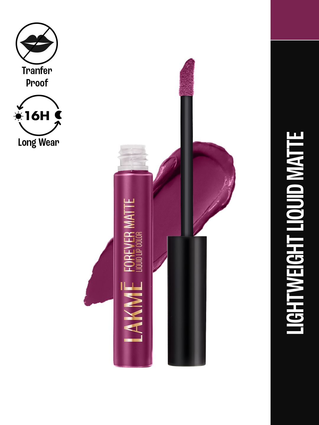 Lakme Forever Matte Lightweight & Transferproof 16Hr Liquid Lipstick 5.6ml - Wine Glow