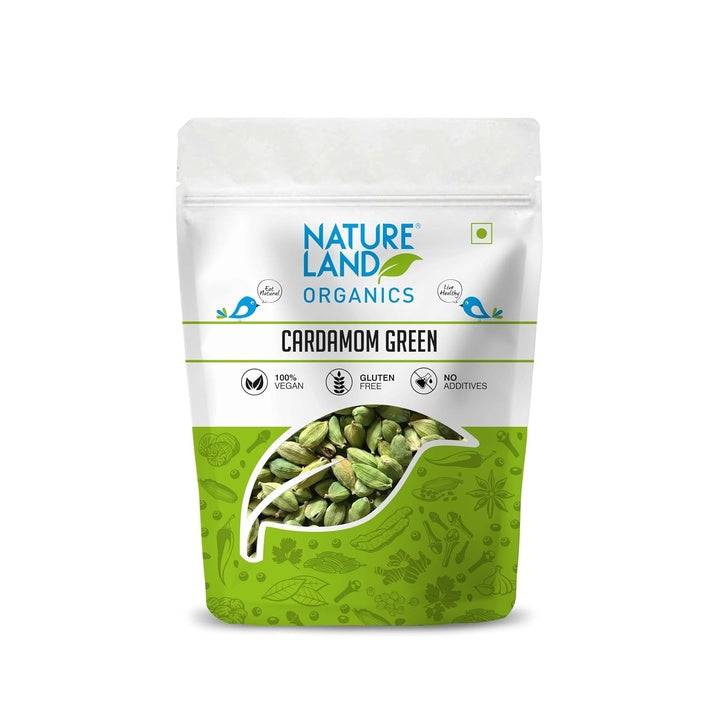 Natureland Organics Green Cardamom 75 Gm - Organic Hari Elaichi