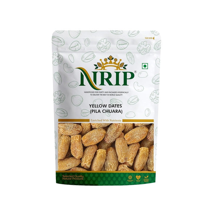 NRIP Premium Yellow Dates Dry Khajoor (Pila Chuara) 200 Gm
