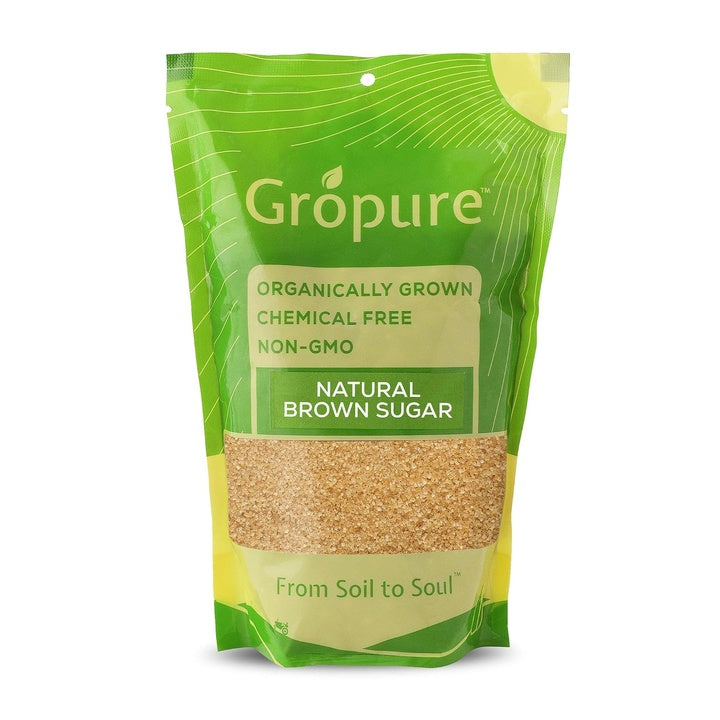 GroPure Organic: From Soil to Soul - Natural (Brown) Sugar - 900g I Brown Sugar I Enjoy the taste of Pure Products I Chemical & Pesticide Free I Best Organic SUGAR