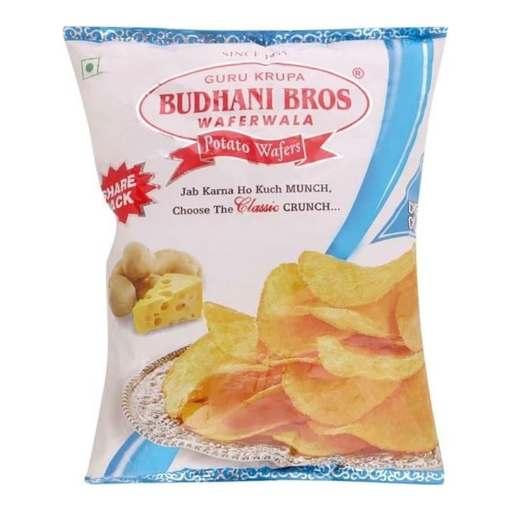 Budhani Bros Cheese Crunchy Potato Wafers : 155 g