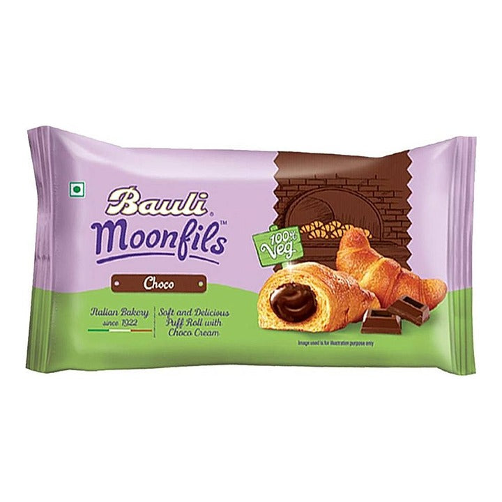 Bauli Moonfils Veg Choco Puff Roll : 45 g