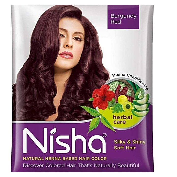 Nisha Natural Henna Based Hair Color - Burgandy Red (15 g)
